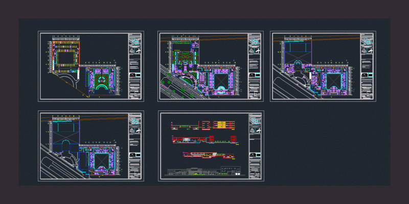 5 Stars Hotel With Rectangular Structure And Pool 2D DWG Design Elevation for AutoCAD