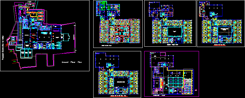 Hotel With 6 Storeys 2D DWG Design Plan for AutoCAD 