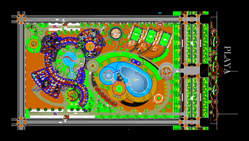 Hotel Beach DWG Block for AutoCAD