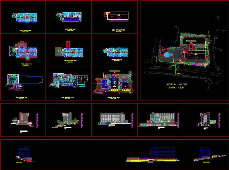 Hotel DWG Block for AutoCAD
