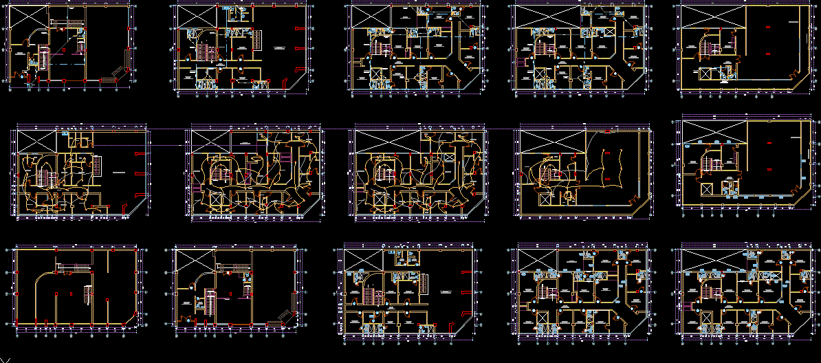 Гостиница чертежи dwg