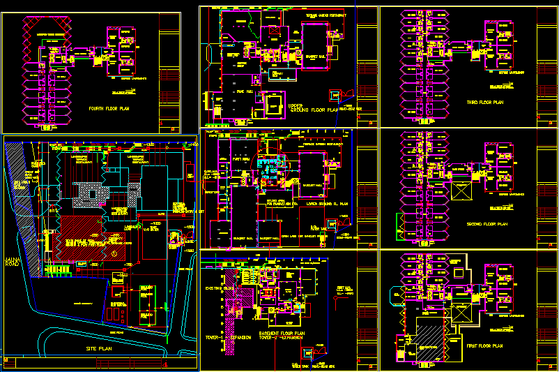 Hotel DWG Plan for AutoCAD – Designs CAD drawing an electrical plan 