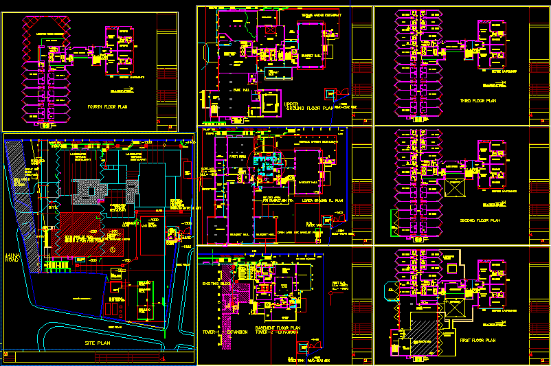 Hotel DWG Plan for AutoCAD â€