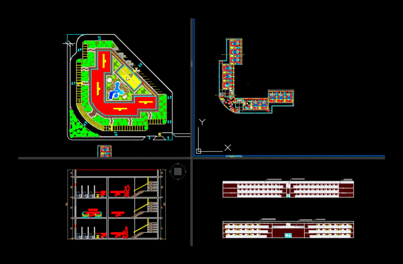 Hotel DWG Section for AutoCAD