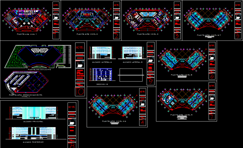 Hotel DWG Section for AutoCAD
