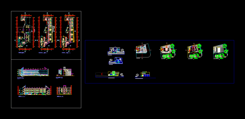 Hotel DWG Section for AutoCAD