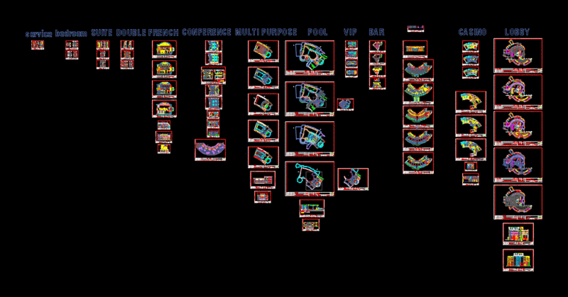 Hotel DWG Section for AutoCAD