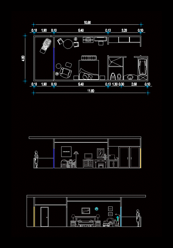 Hotel DWG Section for AutoCAD
