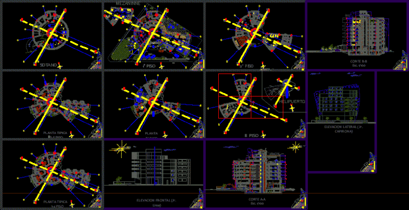 Hotel Four Stars DWG Section for AutoCAD