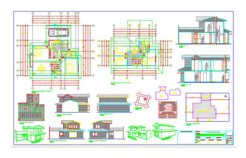 House 119 M2 DWG Block for AutoCAD