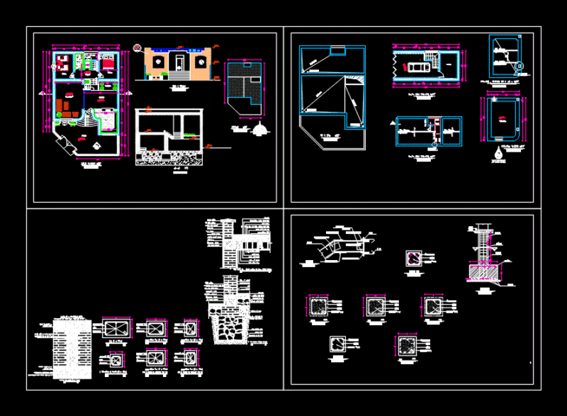 House 280m 4level DWG Block for AutoCAD