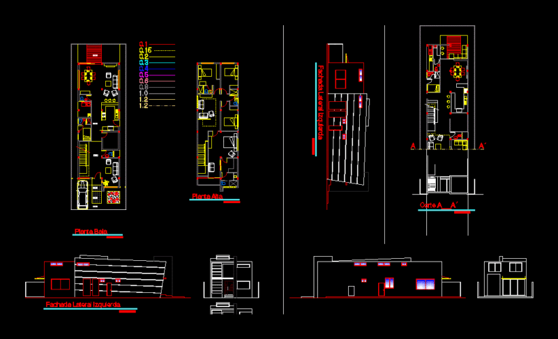 House 2 Floors DWG Block for AutoCAD