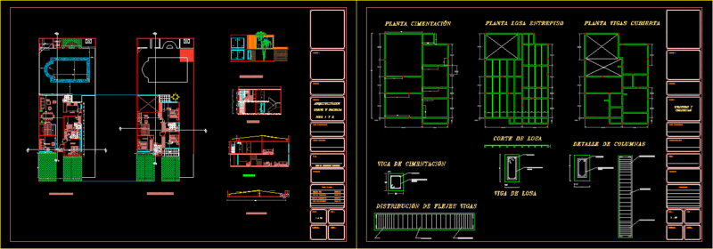 House 2 Levels DWG Block for AutoCAD