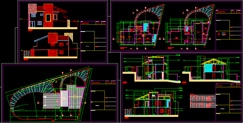 House 2 Levels DWG Block for AutoCAD