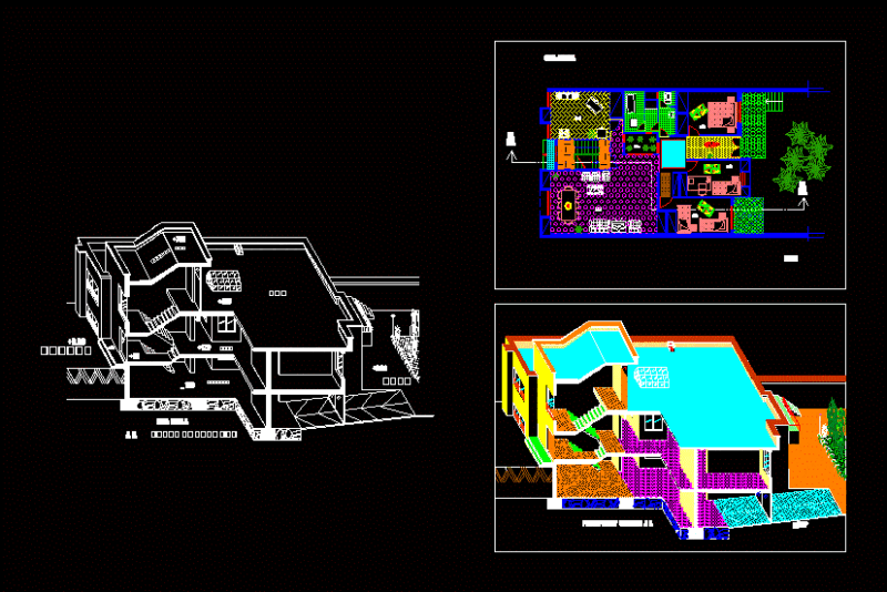 House 2 Levels DWG Block for AutoCAD