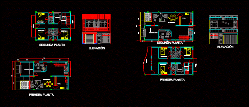 House 2 Levels DWG Elevation for AutoCAD