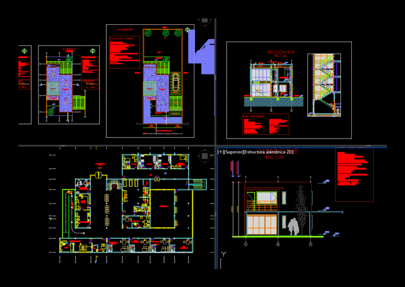 House 2 Levels DWG Section for AutoCAD