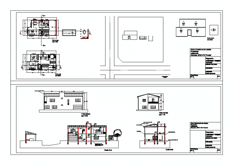 House 2 Plants DWG Block for AutoCAD