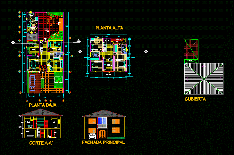 House 3 Bedrooms DWG Section for AutoCAD