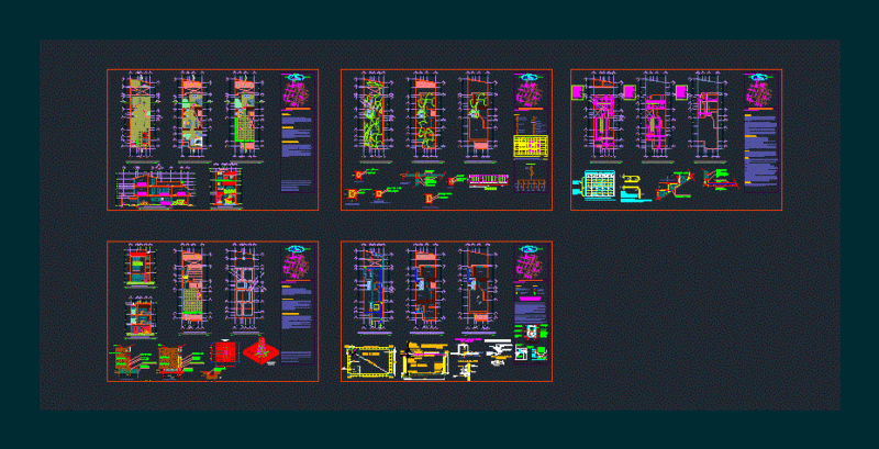 House 3 Floors DWG Plan for AutoCAD