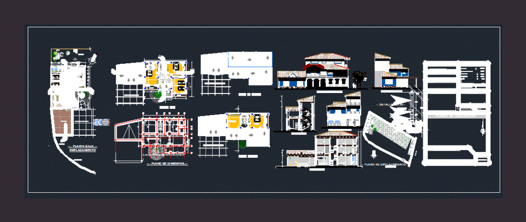 House 3 Floors DWG Plan for AutoCAD