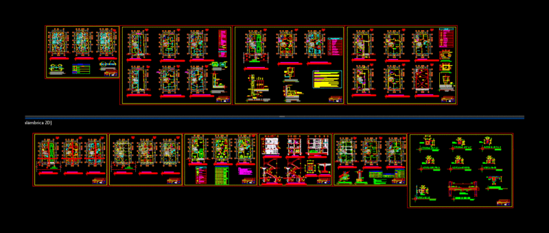 House 3 Levels – Details DWG Detail for AutoCAD