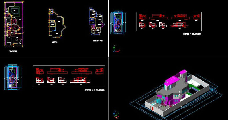House 3D DWG Section for AutoCAD