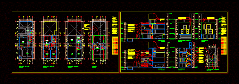 House 4 Story DWG Block for AutoCAD