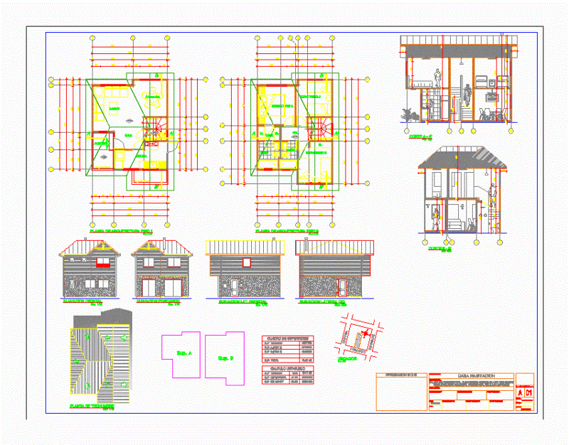 House 80 M2 DWG Section for AutoCAD
