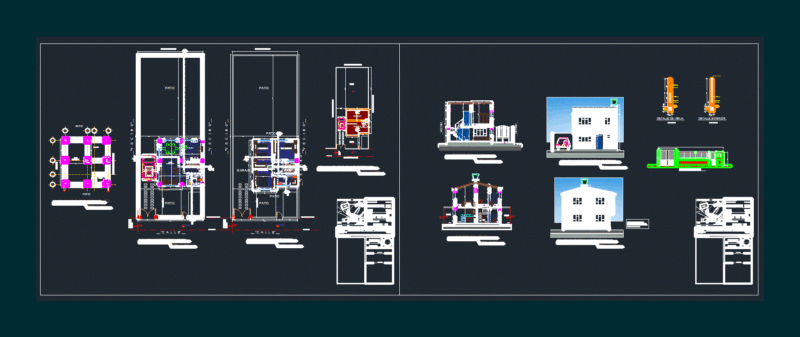 House 96 M2 DWG Block for AutoCAD
