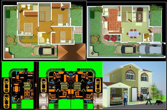House – 118 M2 DWG Block for AutoCAD