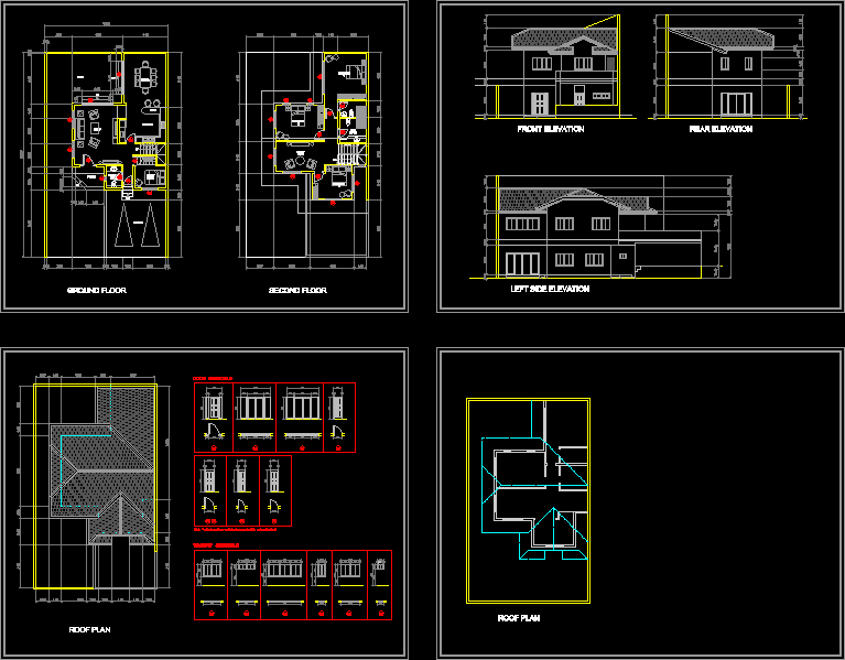 2 Storey House Floor Plan Dwg / Zweistockiges Haus Plan Cad Zeichnung