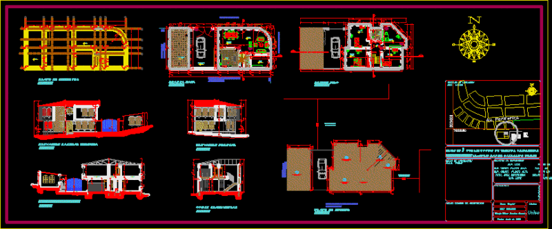 House – Four Bedrooms DWG Section for AutoCAD