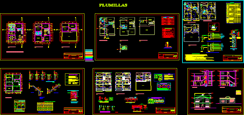 House - Three Bedrooms DWG Section for AutoCAD • Designs CAD