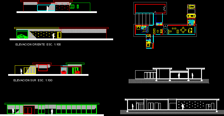House – Two Bedrooms DWG Section for AutoCAD