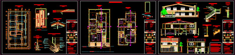 House – Twoo Floors DWG Section for AutoCAD