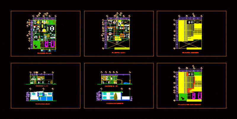 House Bedroom 2 Levels DWG Section for AutoCAD