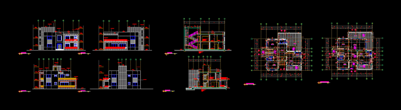 House Duplex 400 M2 DWG Block for AutoCAD