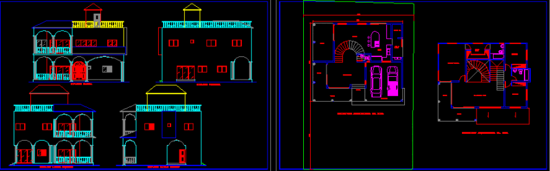 House DWG Elevation for AutoCAD