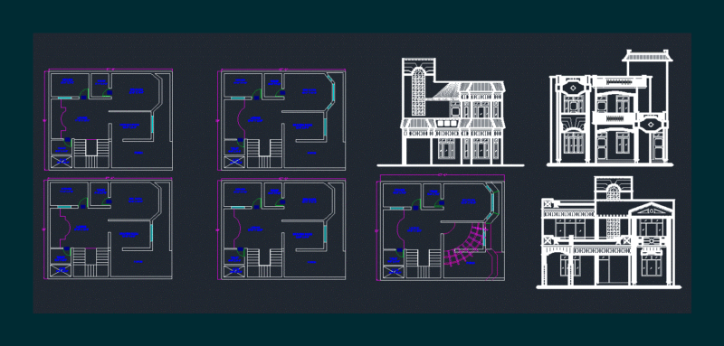 House DWG Elevation for AutoCAD