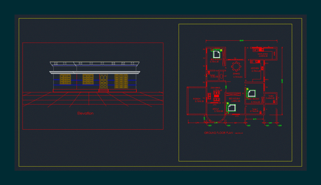 House DWG Plan for AutoCAD