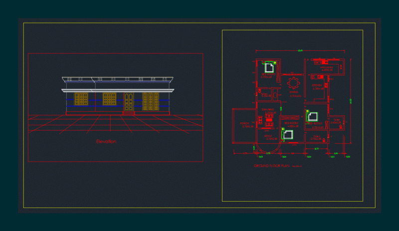 House DWG Plan for AutoCAD