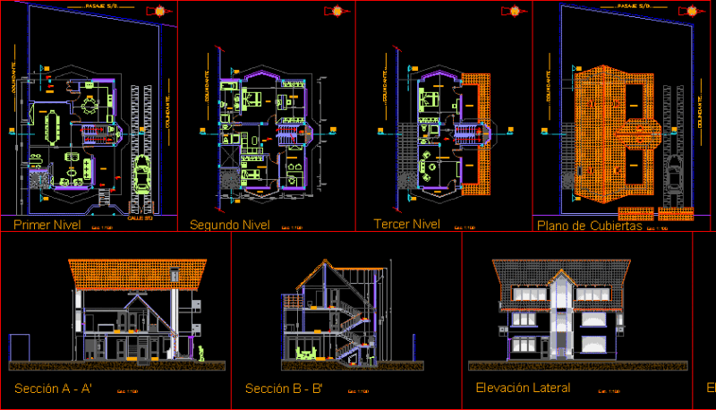 House DWG Section for AutoCAD