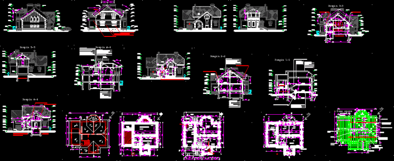 House DWG Section for AutoCAD