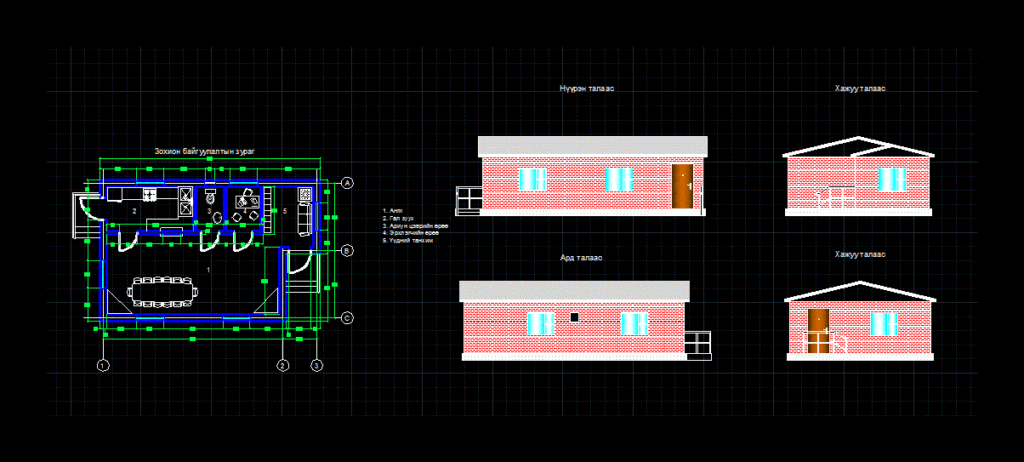 House DWG Section for AutoCAD