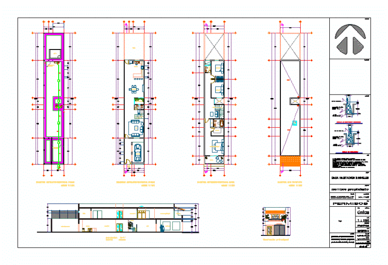 House Front Room 5m DWG Block for AutoCAD