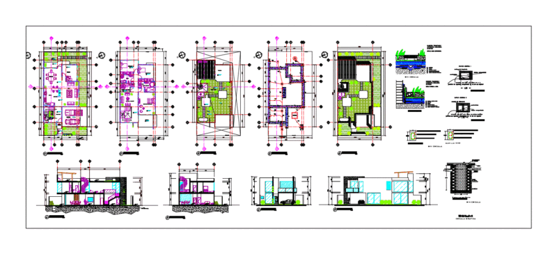 House Habitaccion – Green Roof DWG Section for AutoCAD