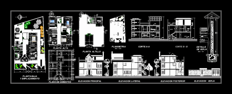 House Of 2 Floors DWG Plan for AutoCAD