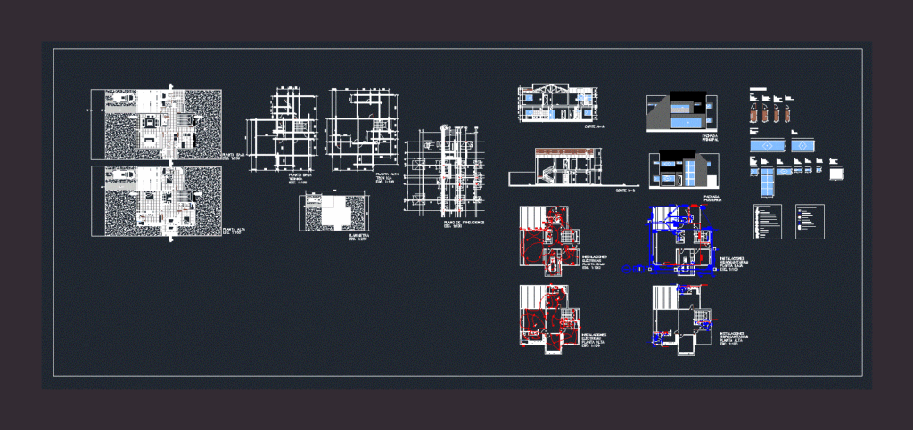 House Of Two Plants DWG Block for AutoCAD