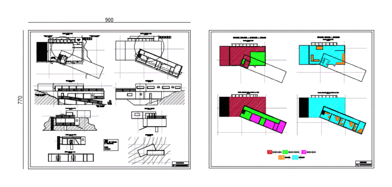 House On The Hill DWG Section for AutoCAD